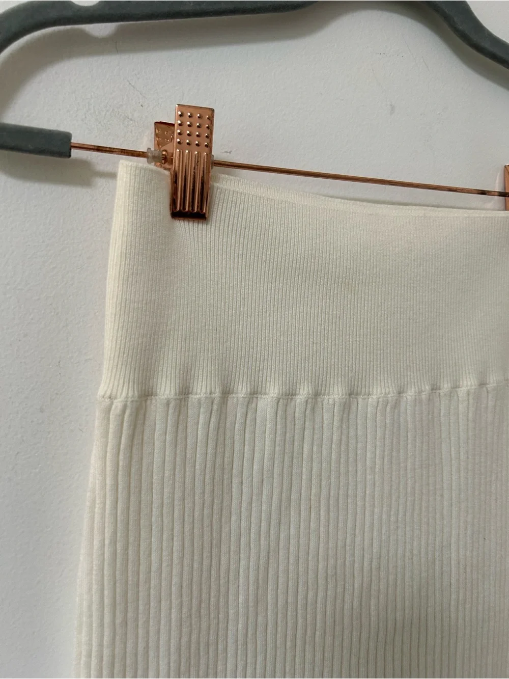 Named cashmere Cream Ribbed Knit Pencil Midi Skirt small - Picture 3 of 8